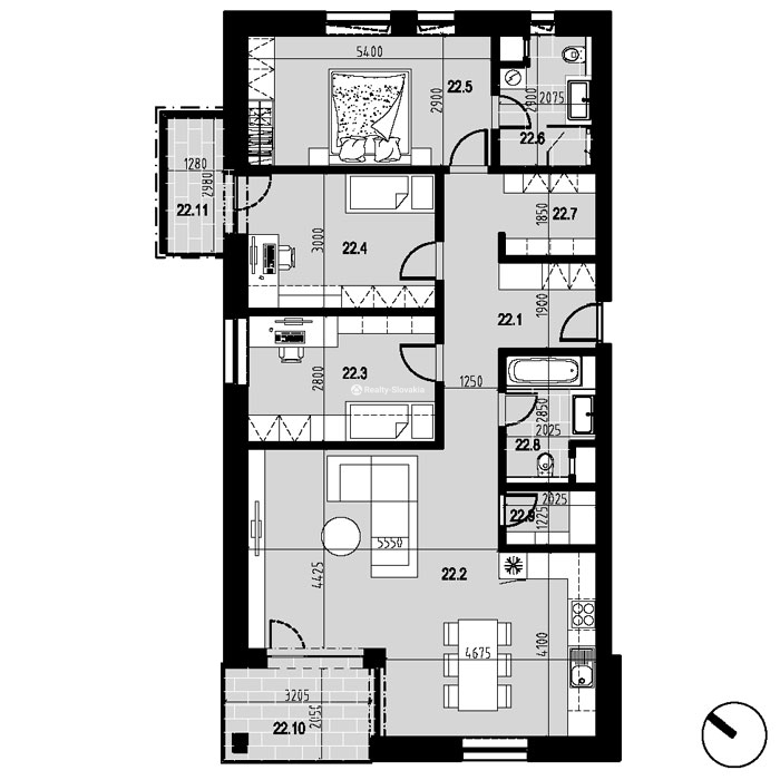 План четырехкомнатной квартиры — 4-к квартира, продажа, Нова Дубница