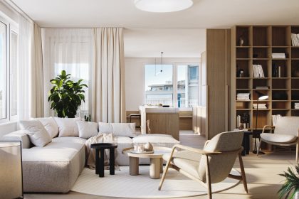 Проект Florian Residence: Гостиная с большим окном