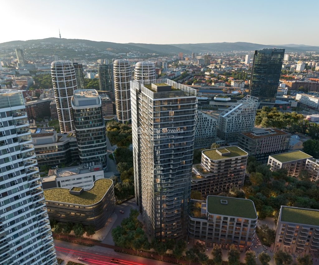 Проект Ister Tower: Вид сверху на башню и округлые корпуса квартала