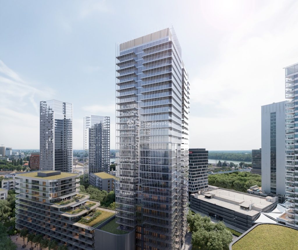 Проект Ister Tower: Полный вид высотной башни при дневном свете